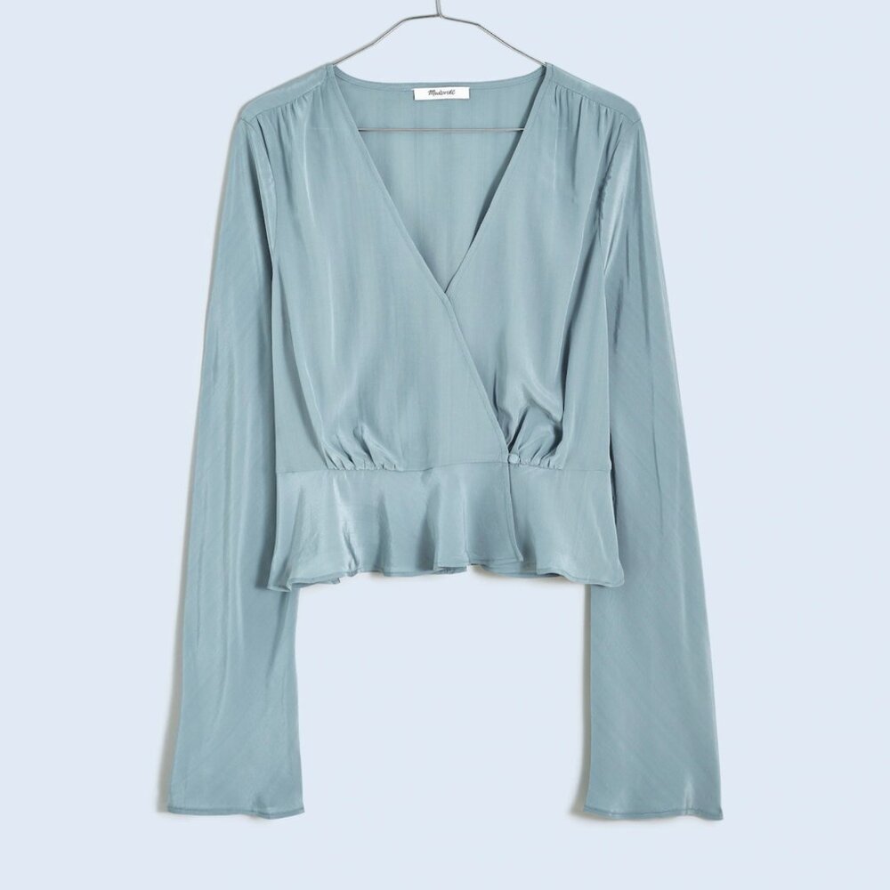 madewell Bell-Sleeve Wrap Top (0)
